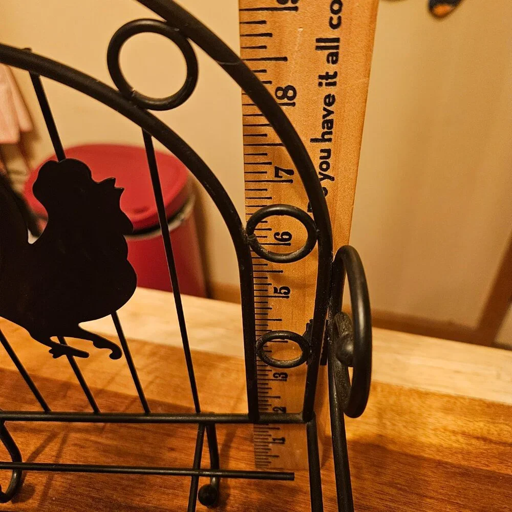 wrought iron rooster wall hanging shelf with 2 hooks
